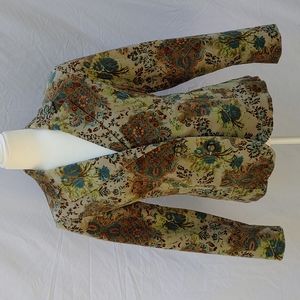 Vintage VelvetFDJ French Dressing blazer, sz 8, floral, cotton blend, retro
